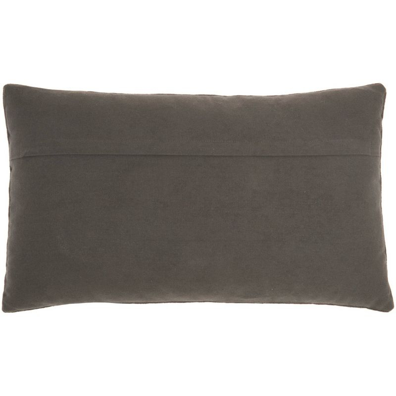 12"x20" Sofia Beaded Flowers Lumbar Throw Pillow Dark Gray - Mina Victory