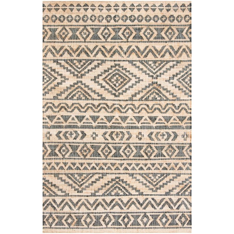 Kilim KLM751 Hand Loomed Area Rug - Natural/Charcoal - 4'x6' - Safavieh