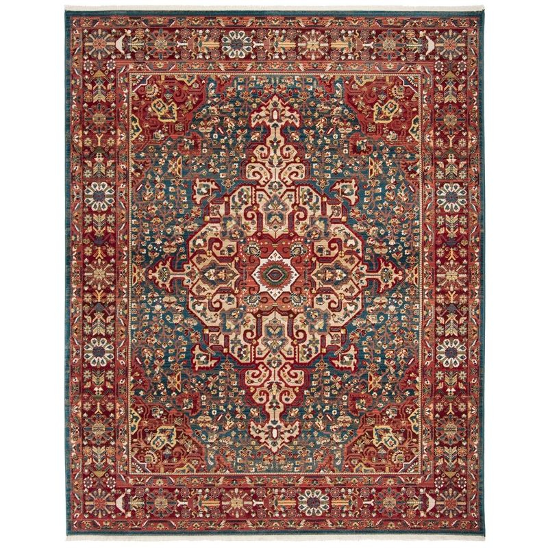 Kashan KSN305 Power Loomed Area Rug - Blue/Red - 9'x12'6" - Safavieh