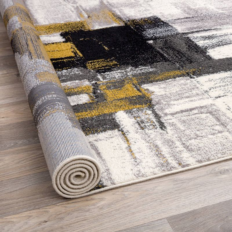 World Rug Gallery Contemporary Modern Abstract Gold 2' x 3' Area Rug