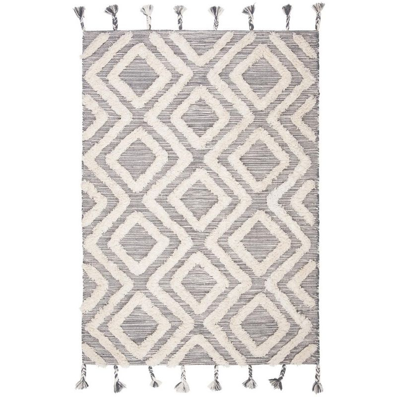 Kenya KNY331 Hand Tufted Area Rug - Grey/Ivory - 4'x6' - Safavieh.