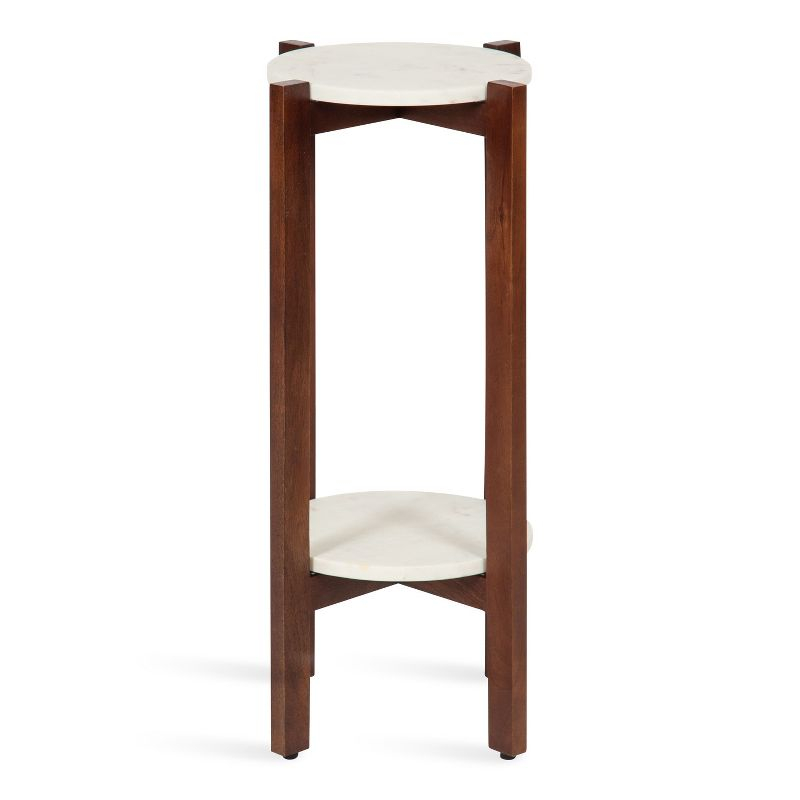 Kate and Laurel Moxley Square Wood Tea Table, 12x12x24, Walnut Brown