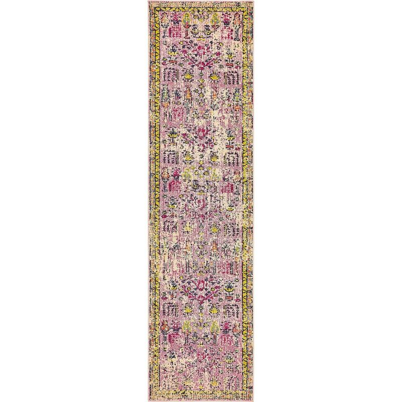 Unique Loom Monterey Collection Area Rug - Adobe (2' 7" x 10' Runner Pink/Blue)