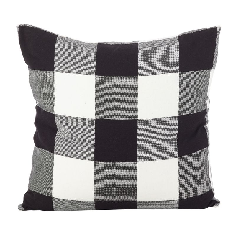 Saro Birmingham Collection Plaid Cotton Reversible Throw Pillow