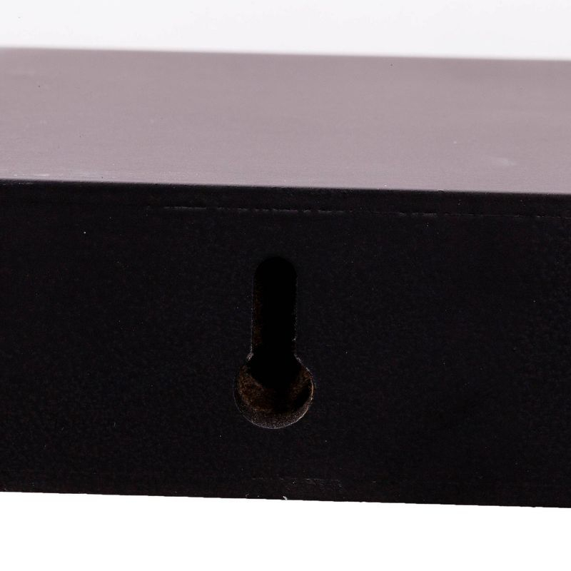 Kiera Grace (Set of 3) 12",16" and 24" Floating Shelves Black: MDF Wall Mount, Traditional Decor, Includes Hardware