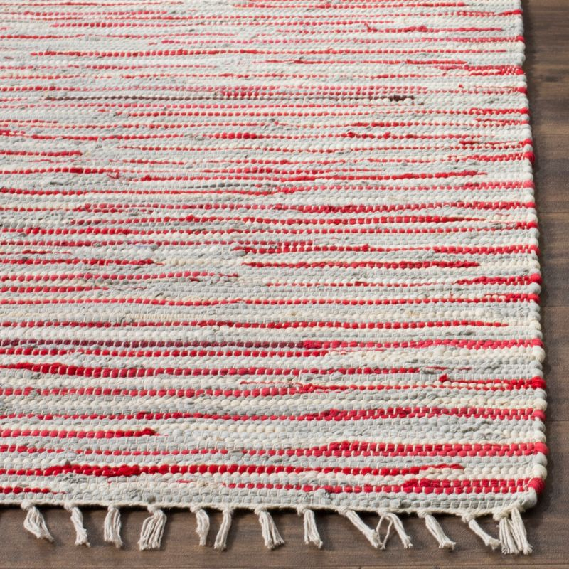 Rag Area Rug RAR129 Hand Woven Area Rug - Red/Multi - 4'x6' - Safavieh.