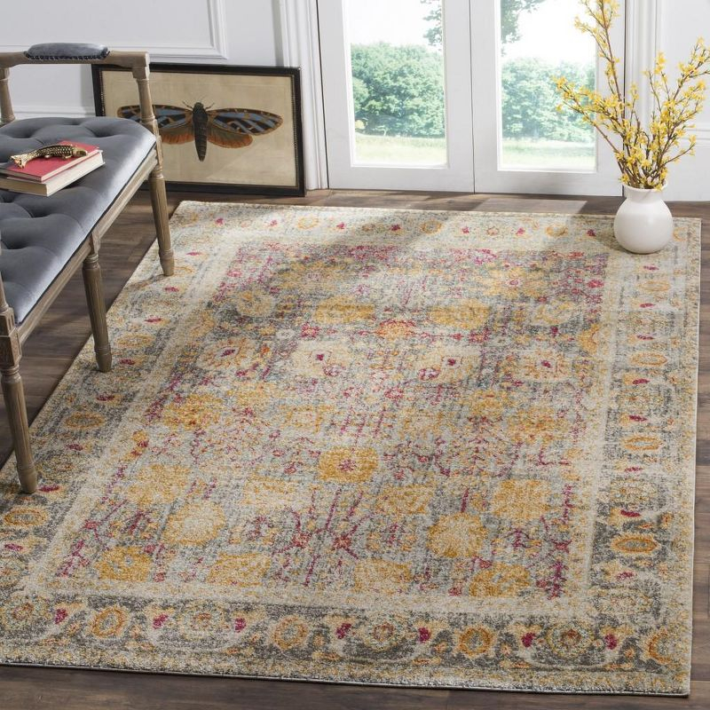 Granada GRA350 Power Loomed Indoor Area Rug - Light Grey/Multi - 4'x6' - Safavieh