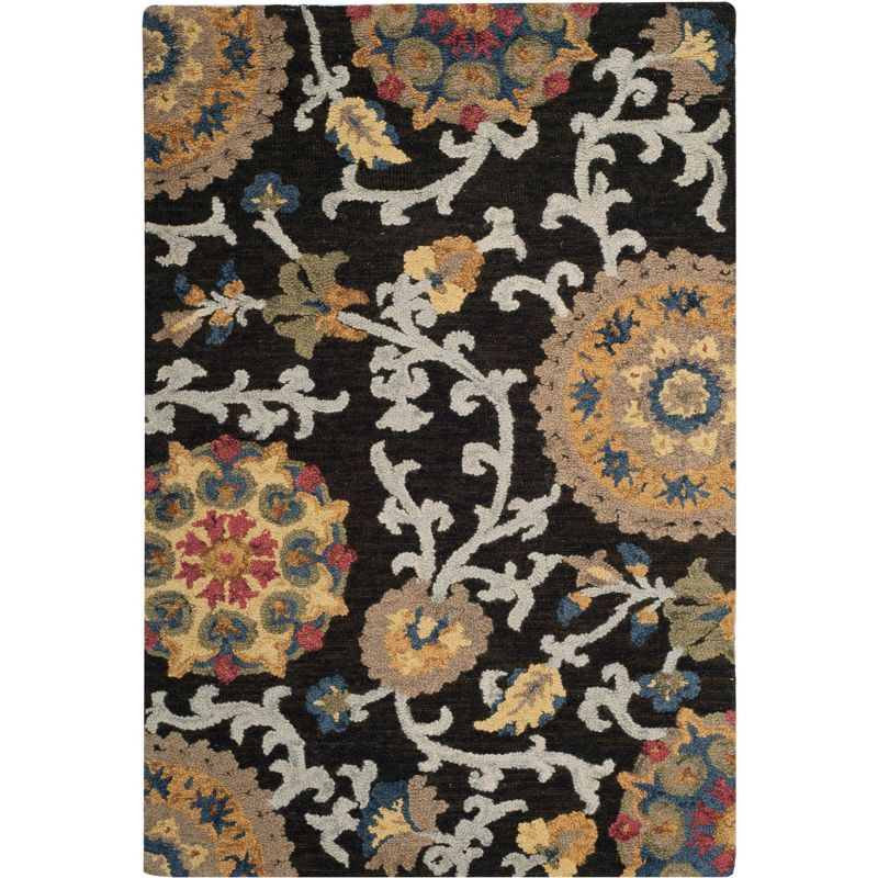 Blossom BLM401 Hand Tufted Area Rug - Charcoal/Multi - 3'x5' - Safavieh.