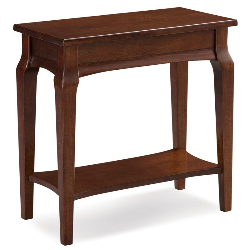 Leick Home Stratus Narrow Chairside Table in Heartwood Cherry