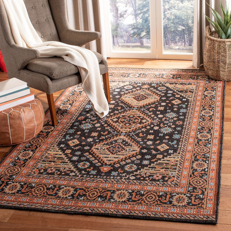 Classic Vintage CLV114 Power Loomed Area Rug - Black/Rust - 8'x10' - Safavieh.