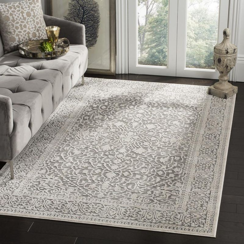 Reflection RFT670 Power Loomed Indoor Area Rug - 6'x9' - Dark Grey/Cream - Safavieh