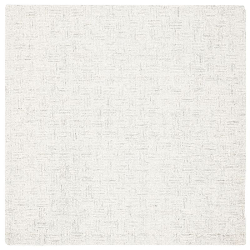 Micro-Loop MLP537 Hand Tufted Indoor Accent Rug - Light Grey/Ivory - 3'x3' - Safavieh