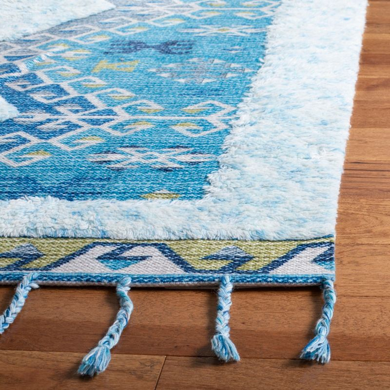 Saffron SFN103 Hand Loomed Indoor Area Rug - Turquoise/Blue - 8'x10' - Safavieh