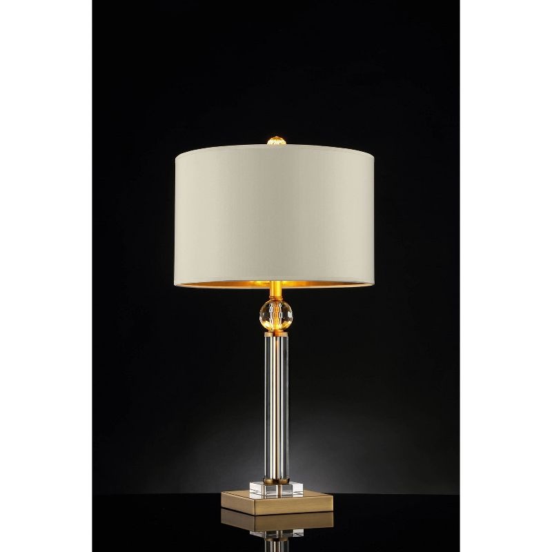 29.5" Traditional Metal Table Lamp with Crystal Accents Gold - Ore International: Elegant Linen Shade, UL Listed