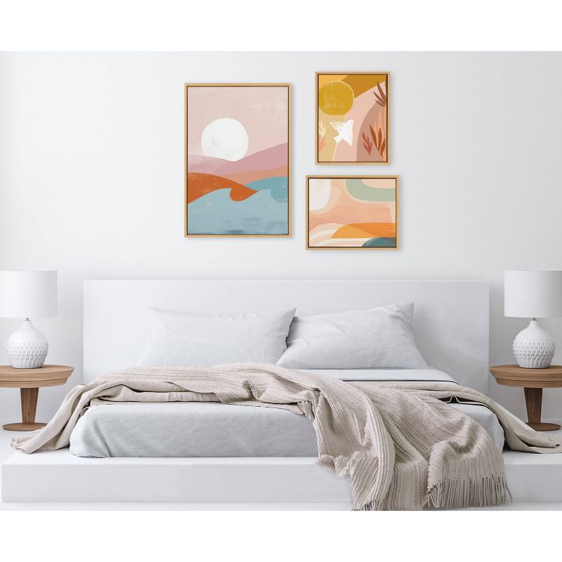 Laurel All Things Decor (Set of 3) Sylvie Endless Summer Sunrise Marrakesh Framed Canvas Wall Art Set by Kate Aurelia Holloway