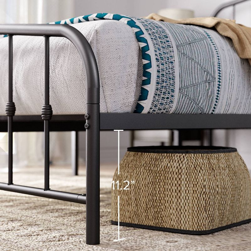 Twin Heidi Metal Platform Bed Frame Black - Zinus: Steel Construction, No Box Spring Needed, 11" Clearance