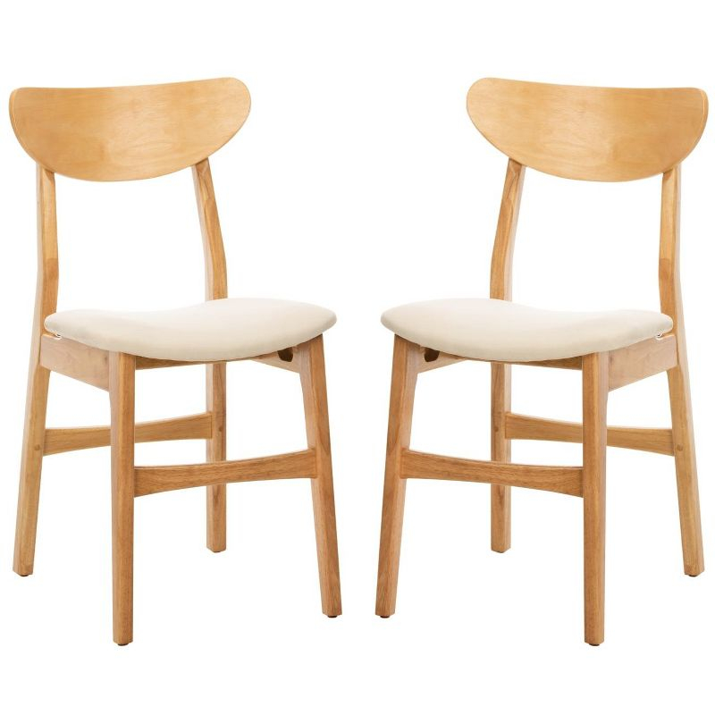 Lucca Retro Dining Chair (Set of 2) - DCH1001 - Natural/White - Safavieh