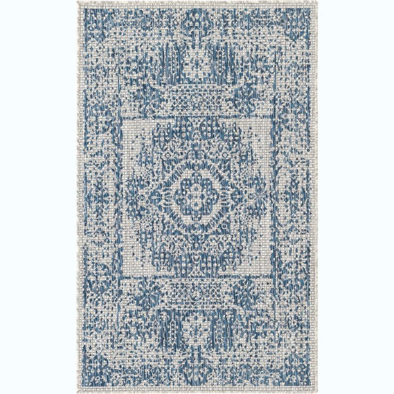 Unique Loom 3' 3 x 5' 3 Rectangle Indoor/Outdoor Traditional Blue Area Rug