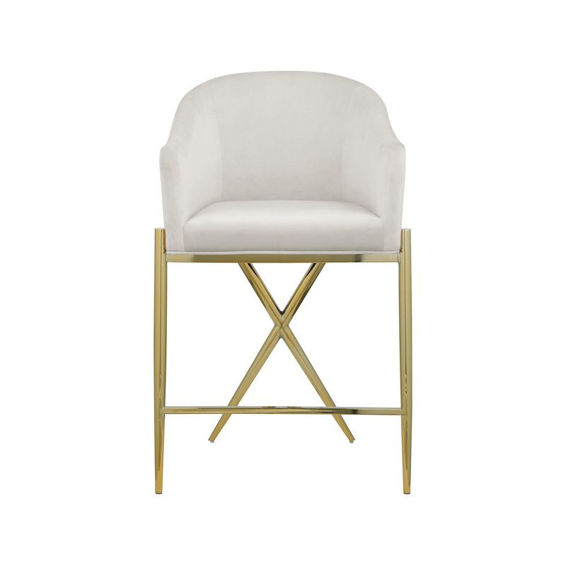 Meridian Furniture,Xavier Cream Velvet Counter Stool