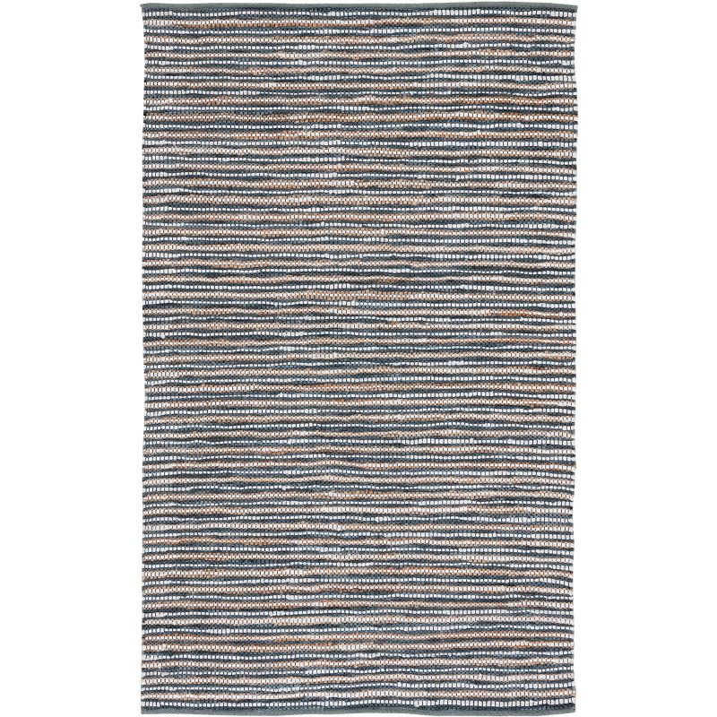 Vintage Leather VTL205 Hand Woven Area Rug - Dark Grey/Ivory - 3'x5' - Safavieh.