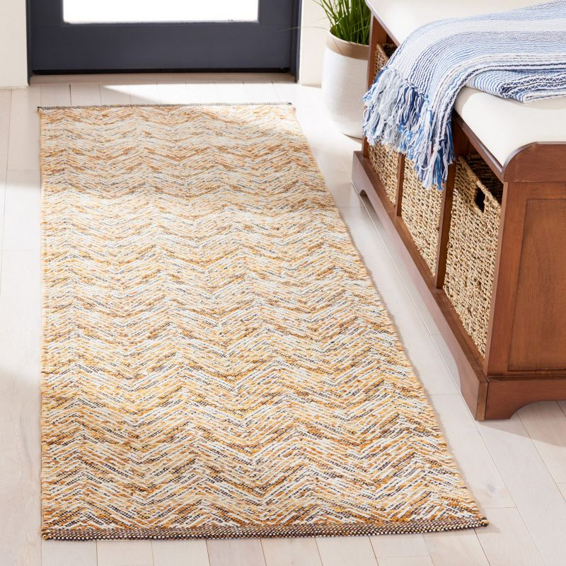 Kilim KLM729 Flat Weave Runner Rug - Gold/Black - 2'3"x7' - Safavieh