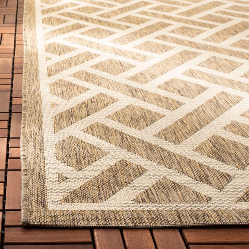 Courtyard CY6306 Power Loomed Indoor/Outdoor Area Rug - Brown/Light Beige - 5'3"x7'7" - Safavieh.