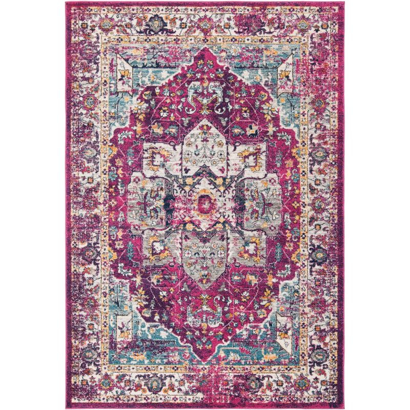 Evoke EVK275 Power Loomed Area Rug - Fuchsia/Ivory - 3'x5' - Safavieh.