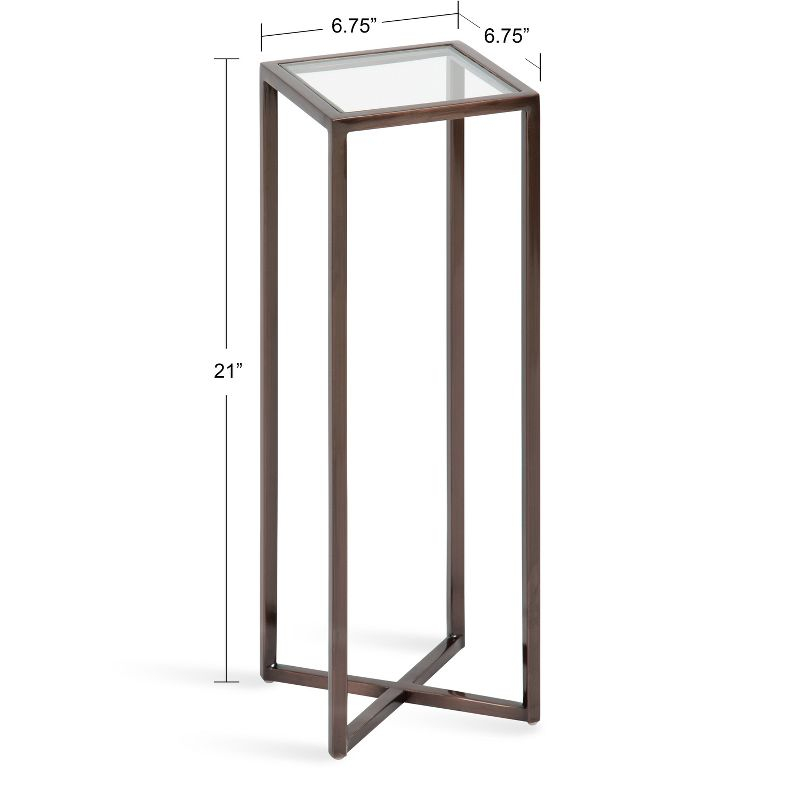 Kate and Laurel Jaspur Square Metal Drink Table, 7x7x21, Bronze