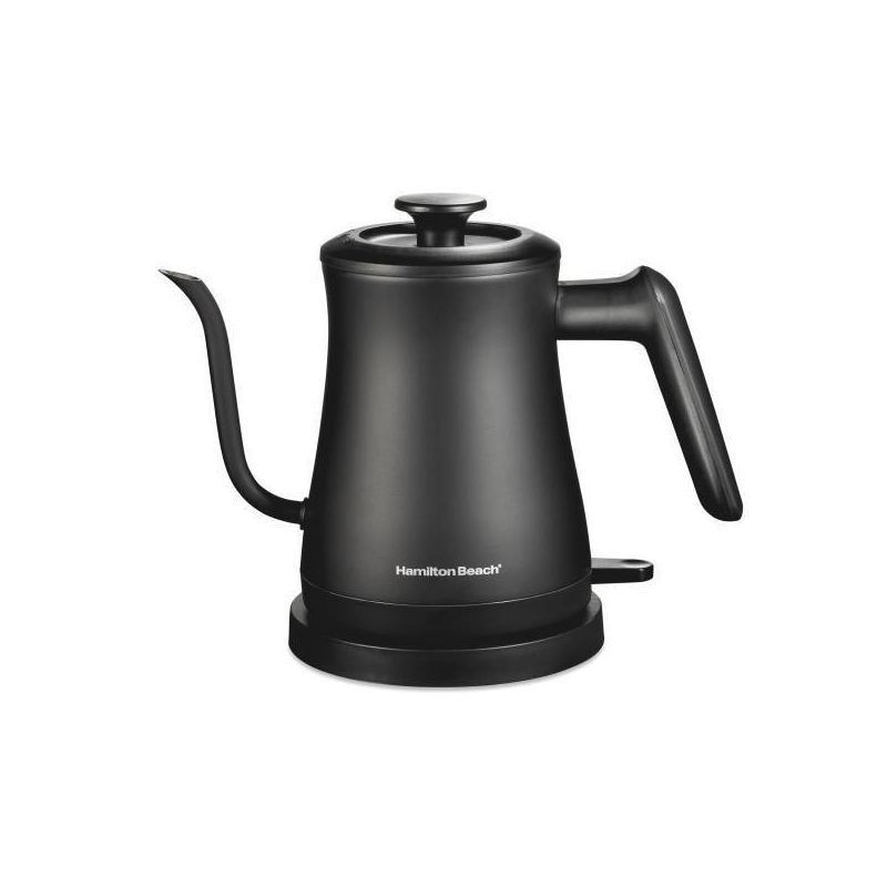 Hamilton Beach .6 Liter Gooseneck Kettle Black 41045: Electric Water Kettle, Stainless Steel, 1200W, Hand Wash