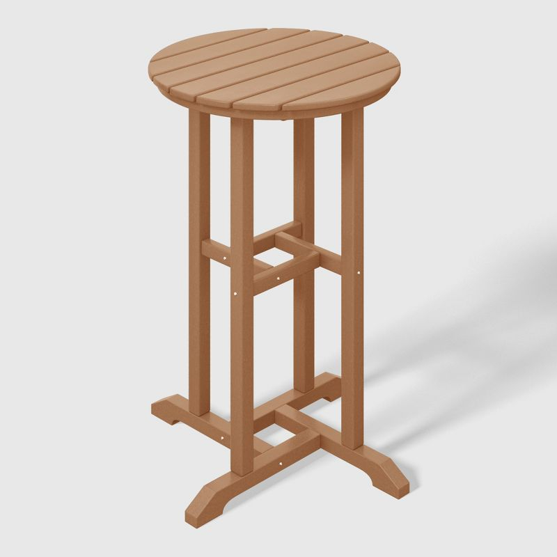 WestinTrends Malibu 37" All Weather HDPE Outdoor Patio Counter Height Bistro Table - Round, Teak