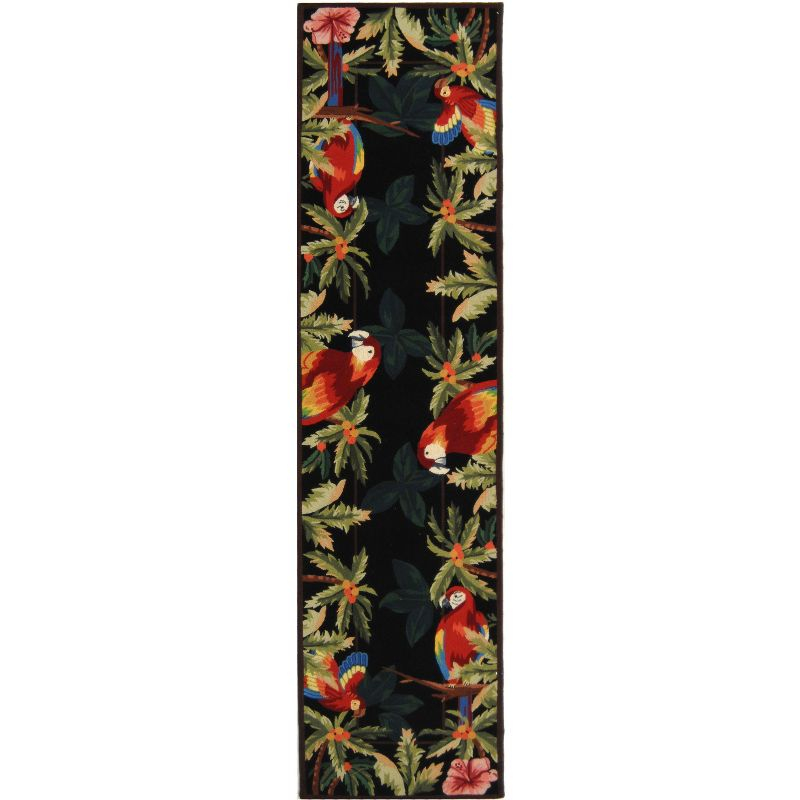 Chelsea HK296 Hand Hooked Runner Rug - Black - 2'6"x6' - Safavieh.