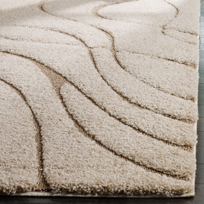 Florida Shag SG471 Power Loomed Indoor Area Rug - Cream/Beige - 5'3"x7'6" - Safavieh