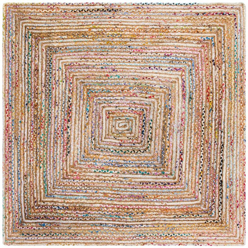 Cape Cod CAP202 Woven Indoor Area Rug - Beige/Multi - 7'x7' - Safavieh