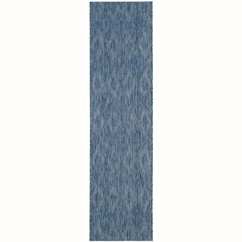 Courtyard CY8522 Power Loomed Indoor and Outdoor Runner Rug - Navy/Navy - 2'3"x12' - Safavieh