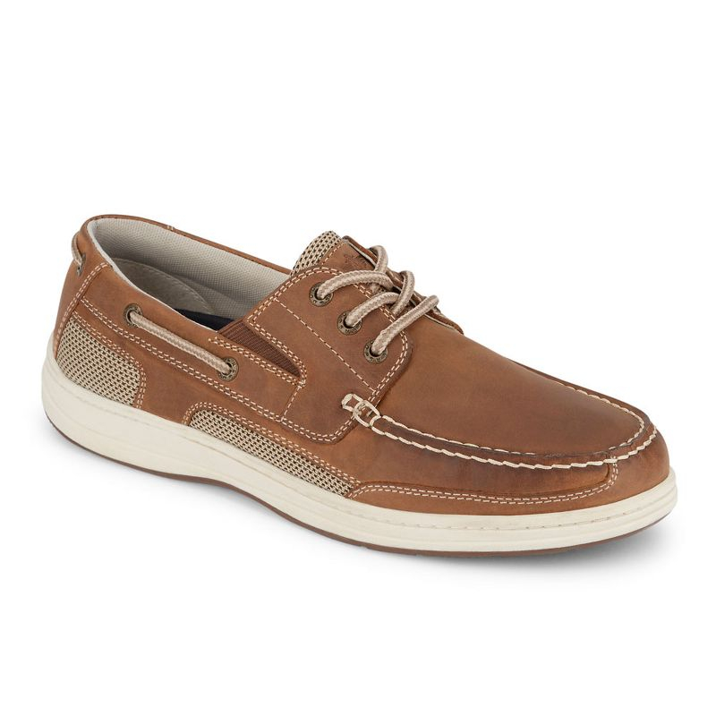 Dockers Mens Beacon Leather Casual Classic Boat Shoe with Stain Defender, Dark Tan, Size 11.5
