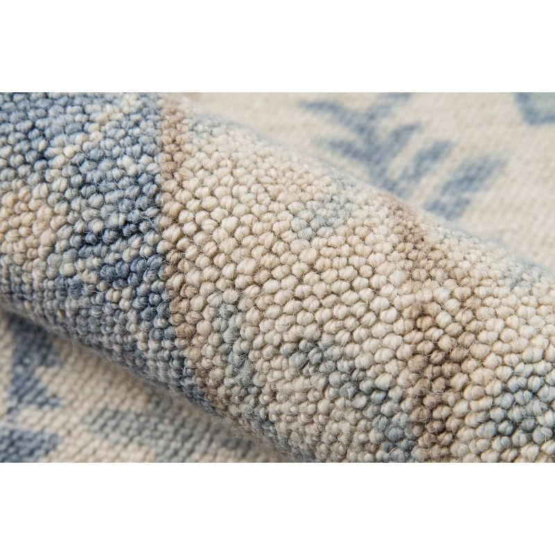 Momeni 6'6"x9' Anatolia Jaz Medallion Machine Loomed Area Rug Blue: Wool & Nylon, Low Pile, Classic Rectangle Design