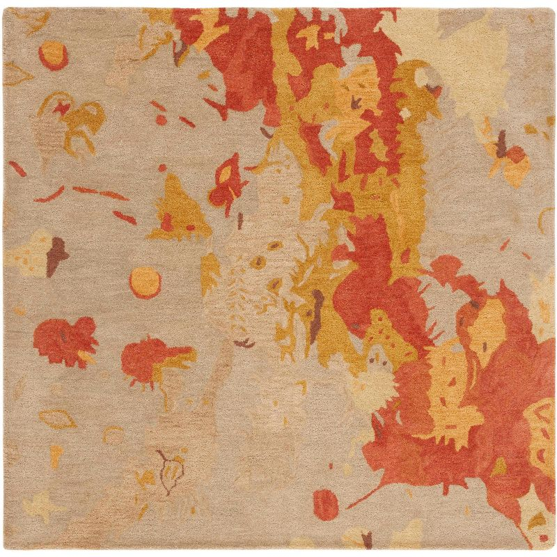 Soho SOH216 Hand Tufted Area Rug - Beige/Multi - 6'x6' - Safavieh.