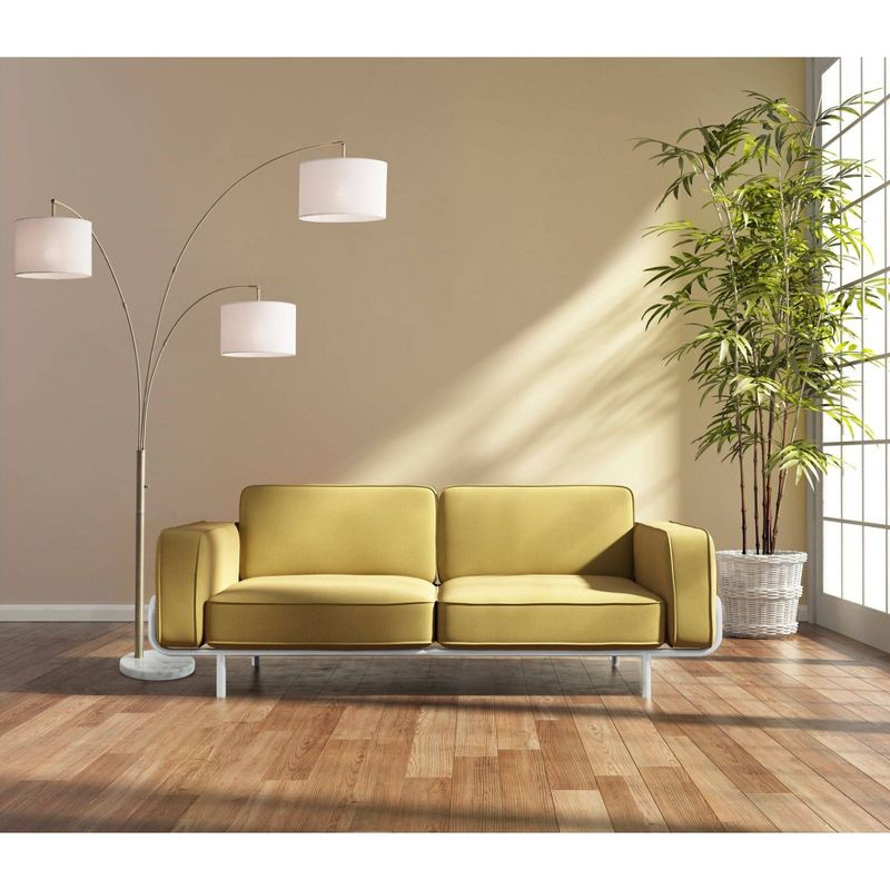 74" 3 Arm Bowery Arc Lamp Antique Brass - Adesso