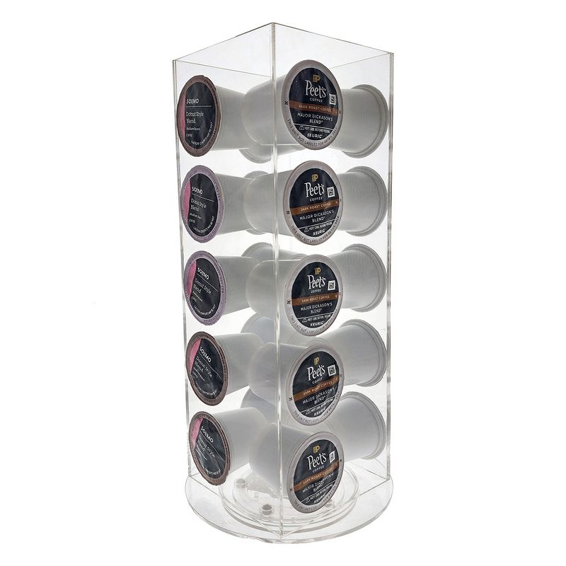 OnDisplay Luxe Acrylic Coffee Pod Carousel Holder - Holds 20 Capsules - Compatible with Keurig® K-Cups
