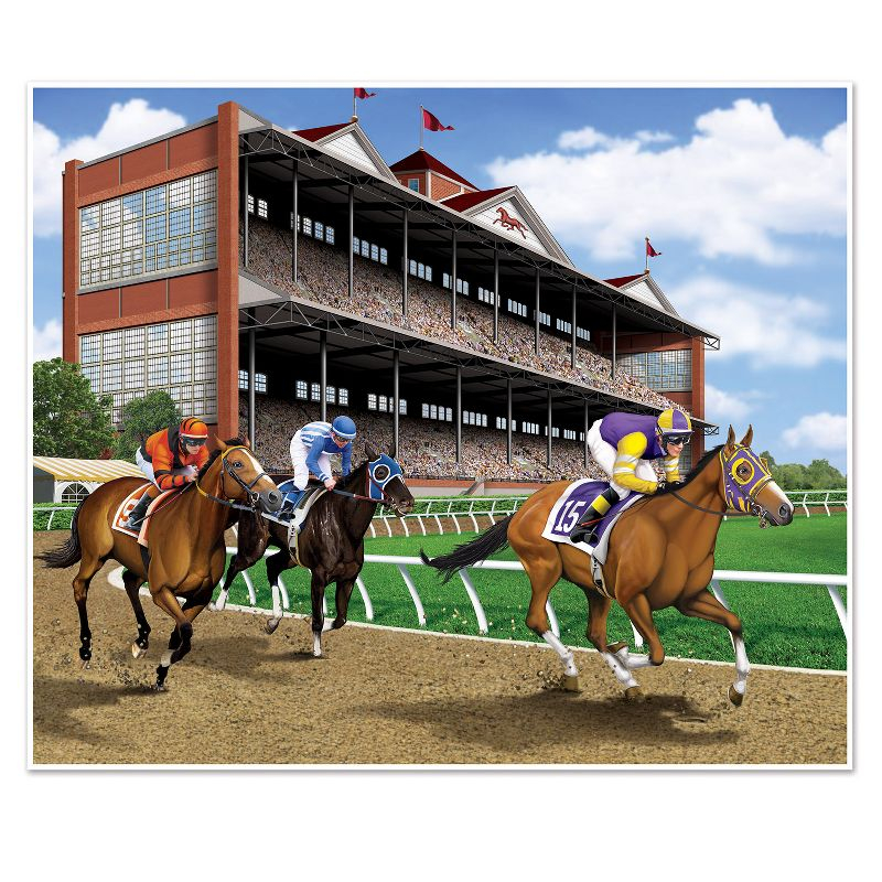 Beistle Horse Racing Insta-Mural Photo Op, 5' x 6', (1/Pkg) Multicolored
