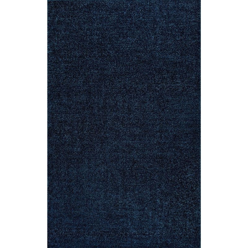 8'x10' Haze Solid Low-Pile Area Rug, Navy - JONATHAN Y