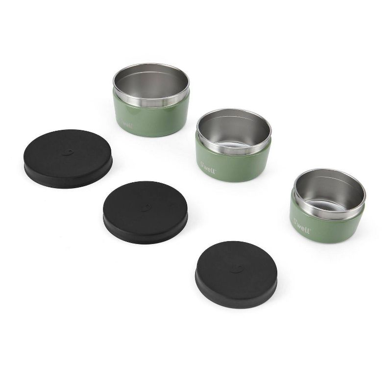 S'well Food Storage Canister Set Sage: Stainless Steel, 3-Piece Kitchen Set, Dishwasher-Safe, Silicone Lids