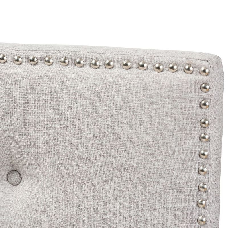 Queen Windsor Modern and Contemporary Fabric Upholstered Headboard Beige - Baxton Studio: Durable Polyester, Nailhead Trim