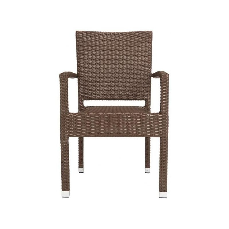 Kelda Stackable Arm Chair Indoor/Outdoor (Set Of 2) - PAT4004 - Brown - Safavieh