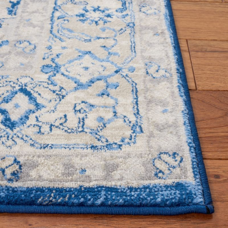 Brentwood BNT851 Power Loomed Indoor Area Rug - Navy/Grey - 6'x9' - Safavieh