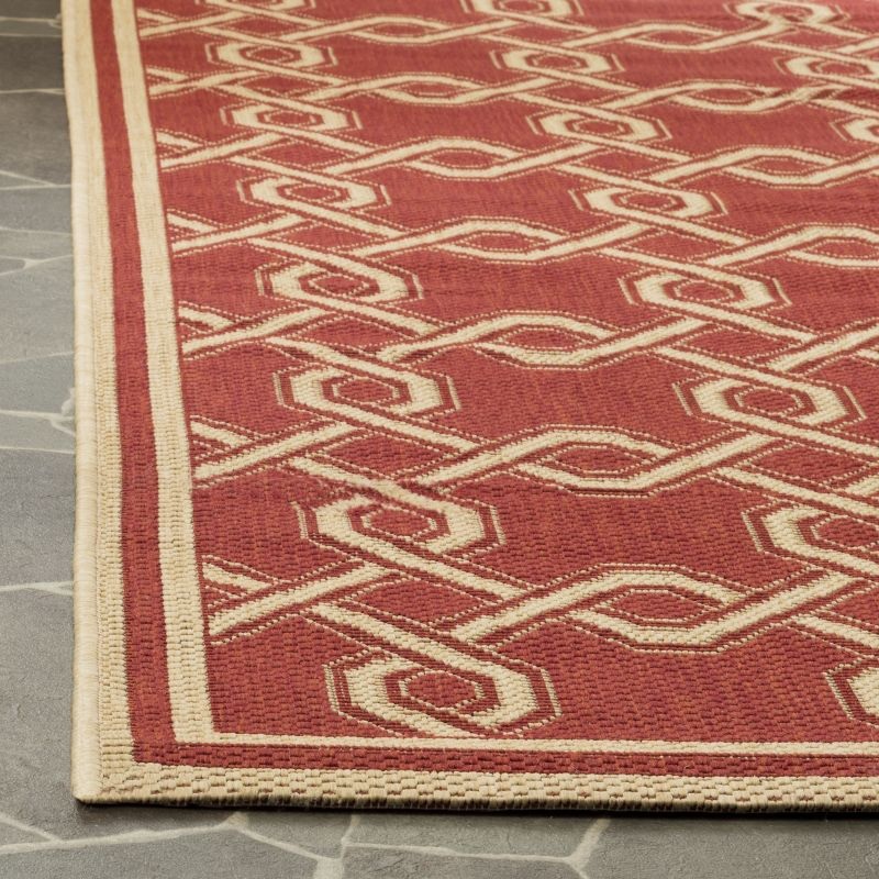 Martha Stewart Crosslink - MSR4253 - Indoor Power Loomed Area Rugs - Red/Creme - 4'x5'7"
