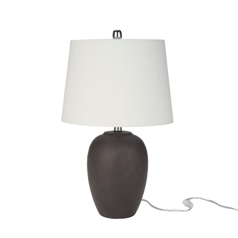 23" Egglplant Purple Unglazed Ceramic Urn Table Lamp - Nourison