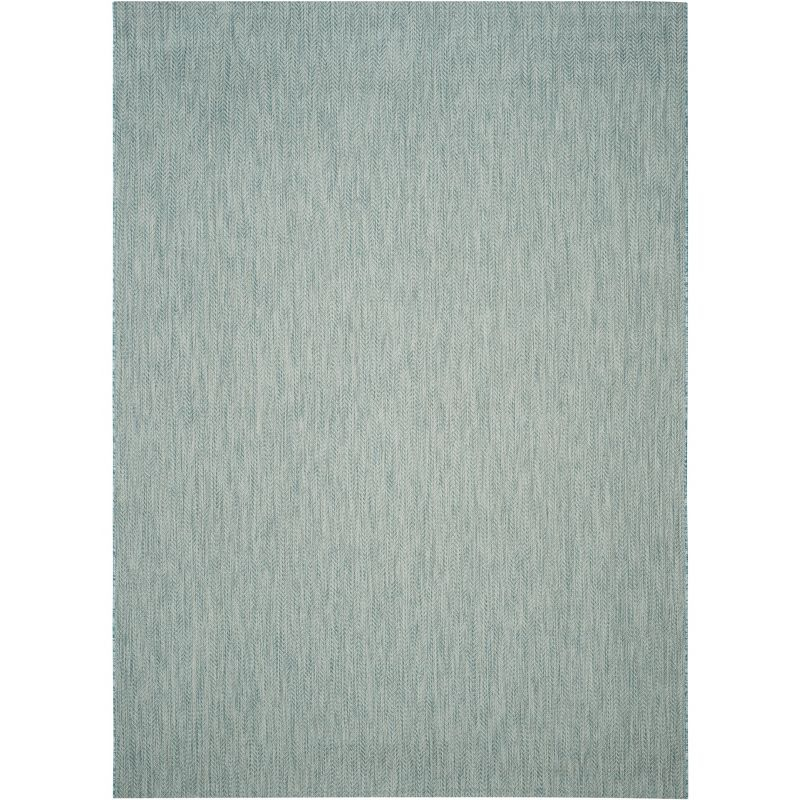 Courtyard CY8022 Power Loomed Indoor and Outdoor Area Rug - Aqua/Grey - 8'x10' - Safavieh