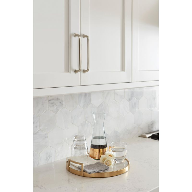 Amerock Kane 6-5/16 inch (160mm) Center-to-Center Satin Nickel Cabinet Pull