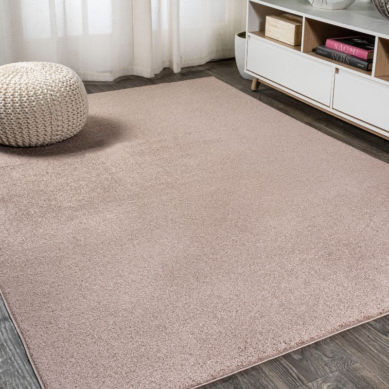 5'x8' Haze Solid Low-Pile Area Rug, Brown - JONATHAN Y